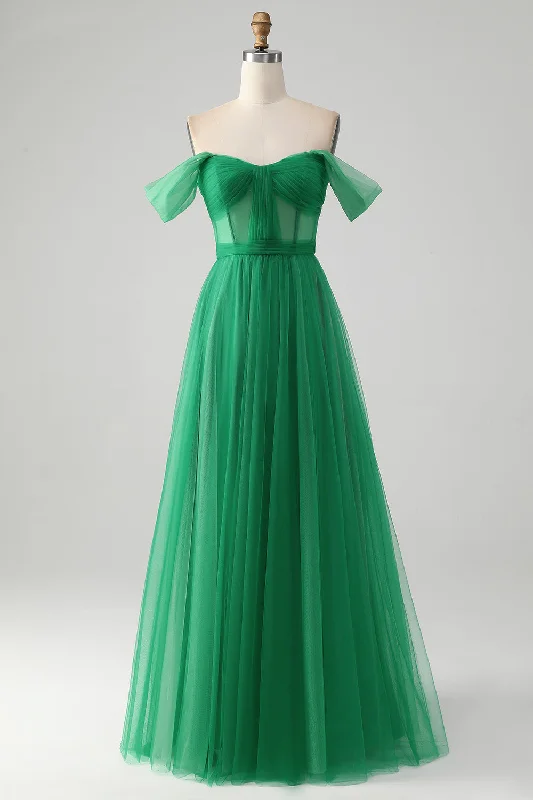 Mini wedding guest dresses with glittery accents for a trendy lookDark Green A Line Off The Shoulder Corset Long Prom Dress Mini wedding guest dresses with glittery accents for a trendy lookDark Green A Line Off The Shoulder Corset Long Prom Dress