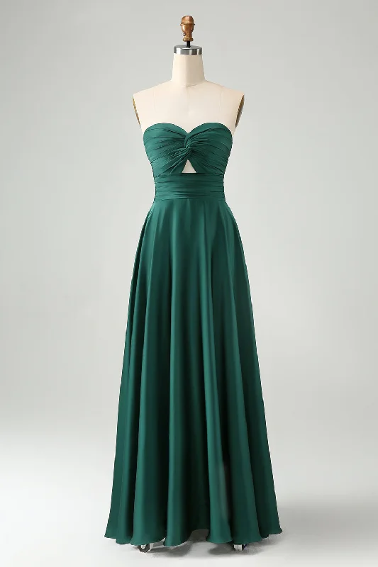 One - shoulder wedding guest dresses with beaded detailsDark Green A Line Sweetheart Keyhole Long Bridesmaid Dress One - shoulder wedding guest dresses with beaded detailsDark Green A Line Sweetheart Keyhole Long Bridesmaid Dress