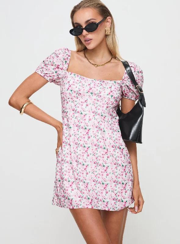 Hollen Mini Dress White Floral