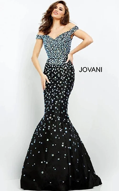 Bodycon dress for a date night​Jovani 00699 Off Shoulder Long Mermaid Prom Gown