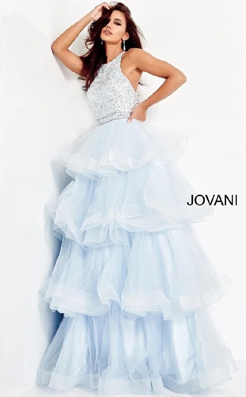Bodycon dress with a wrap - around style​Jovani 00461 Long Formal Prom Ball Gown