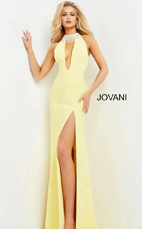 Bodycon dress with a thigh - high slit​Jovani 02461 Formal Long Sexy Prom Gown