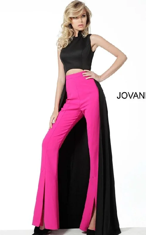 Bodycon dress with a halter neck​Jovani 3377 Sleeveless Formal Two Piece Jumpsuit