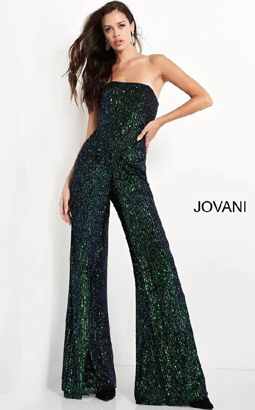 Bodycon dress with a transparent panel​Jovani 04823 Prom Formal Strapless Jumpsuit