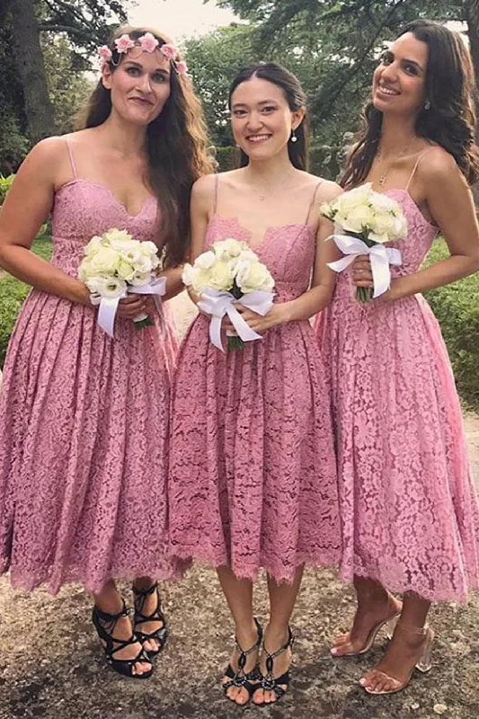 Wedding guest dresses with empire waists and tulle skirtsLace Spaghetti Straps Pink Bridesmaid Dress Wedding guest dresses with empire waists and tulle skirtsLace Spaghetti Straps Pink Bridesmaid Dress