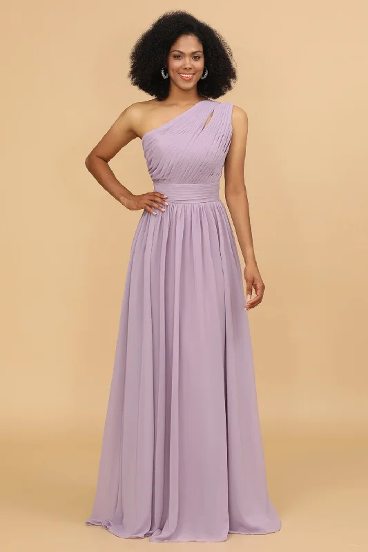 Lace - and - tulle wedding guest dresses with sweetheart necklinesLilac A Line One Shoulder Long Chiffon Bridesmaids Dress with Ruffles Lace - and - tulle wedding guest dresses with sweetheart necklinesLilac A Line One Shoulder Long Chiffon Bridesmaids Dress with Ruffles