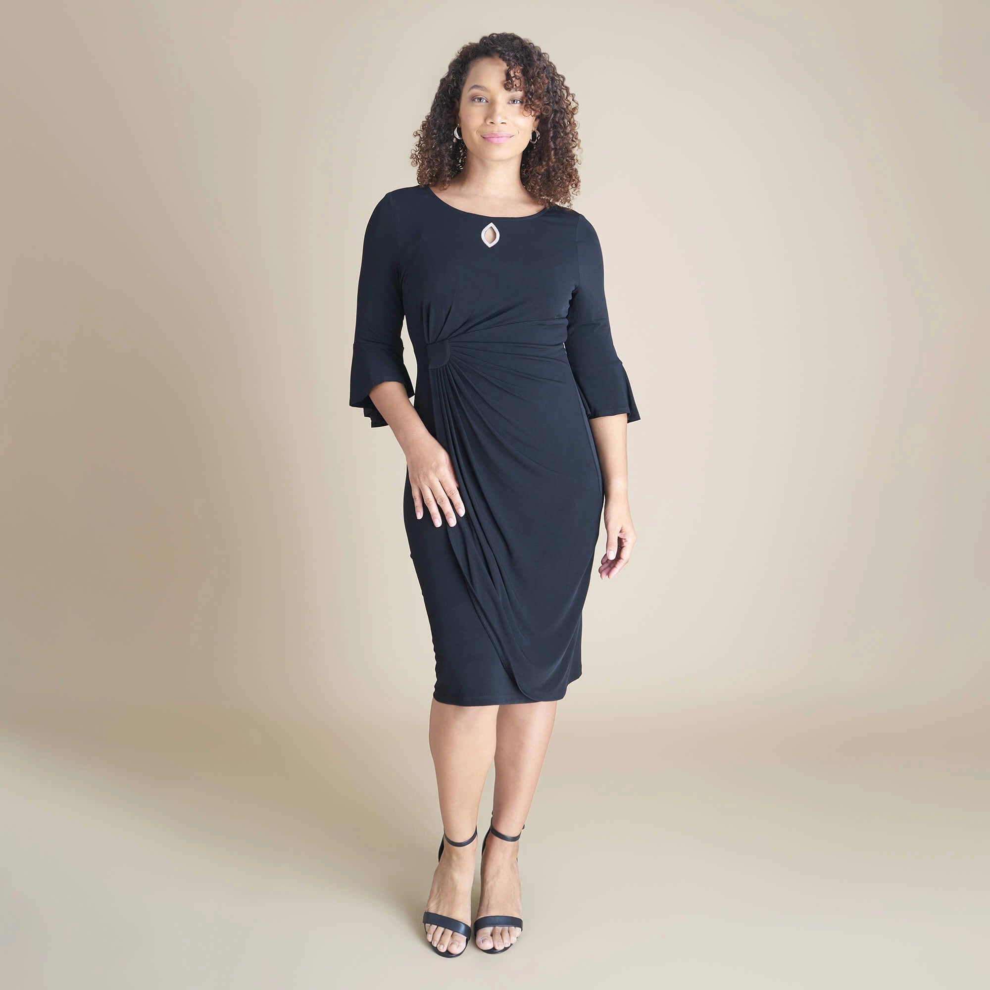 Cocktail dresses with a wrap - front style and a long - length optionLisa 2.0 Little Black Cocktail Dress