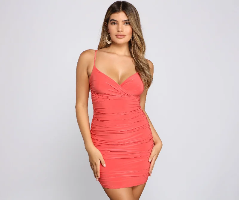 Major Obsession Ruched Mini Dress