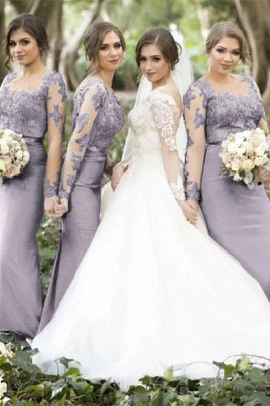Polka - dot - printed wedding guest dresses with short sleevesMermaid Asymmetrical Neck Lilac Bridesmaid Dress with Appliques Polka - dot - printed wedding guest dresses with short sleevesMermaid Asymmetrical Neck Lilac Bridesmaid Dress with Appliques