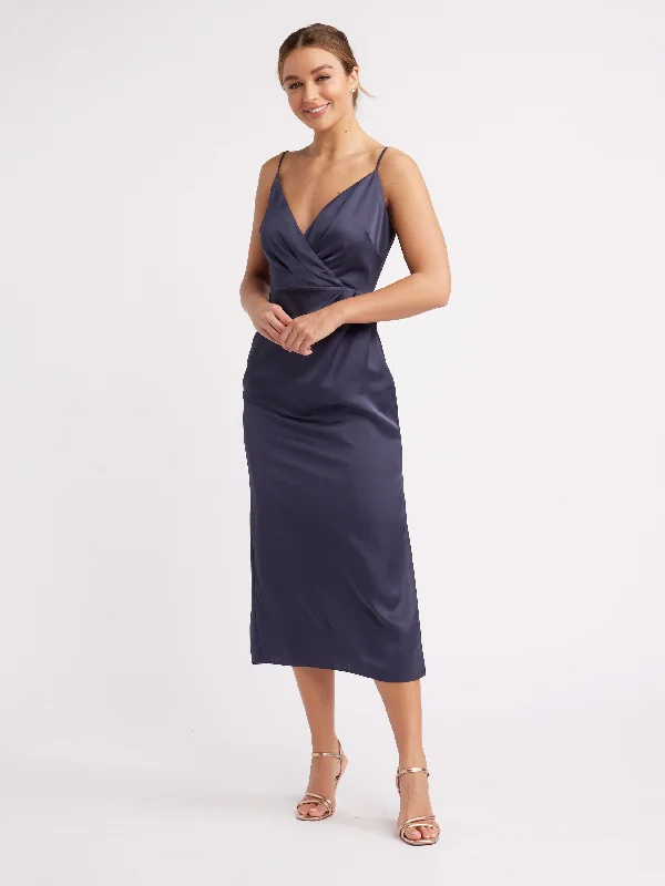 Ribbed - texture cocktail dresses with a cap - sleeve designMontreal Midi Dress