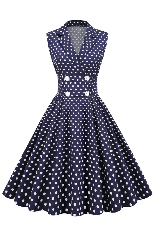 Cocktail dresses with a gathered skirt and a button - down frontNavy V-Neck Polka Dots 1950s Swing Dress Cocktail dresses with a gathered skirt and a button - down frontNavy V-Neck Polka Dots 1950s Swing Dress