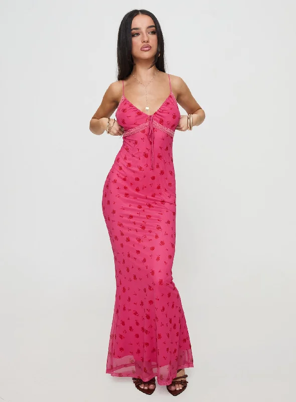 Ruffled cocktail dresses with a knee - length hem for a feminine appealNevelle Dress Pink Floral