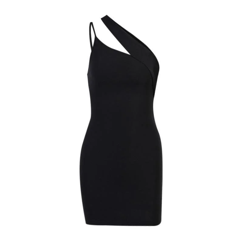 Cocktail dresses with a ruched bodice and spaghetti strapsBerryBetty - One shoulder hollow out dress