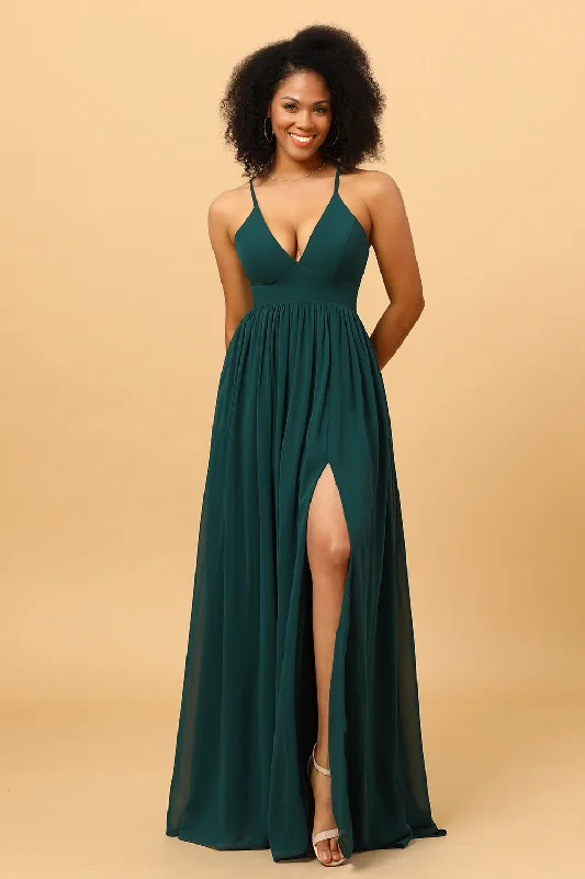 One - shoulder wedding guest dresses with beaded detailsPine A Line Lace-Up Back Chiffon Bridesmaid Dress with Slit One - shoulder wedding guest dresses with beaded detailsPine A Line Lace-Up Back Chiffon Bridesmaid Dress with Slit