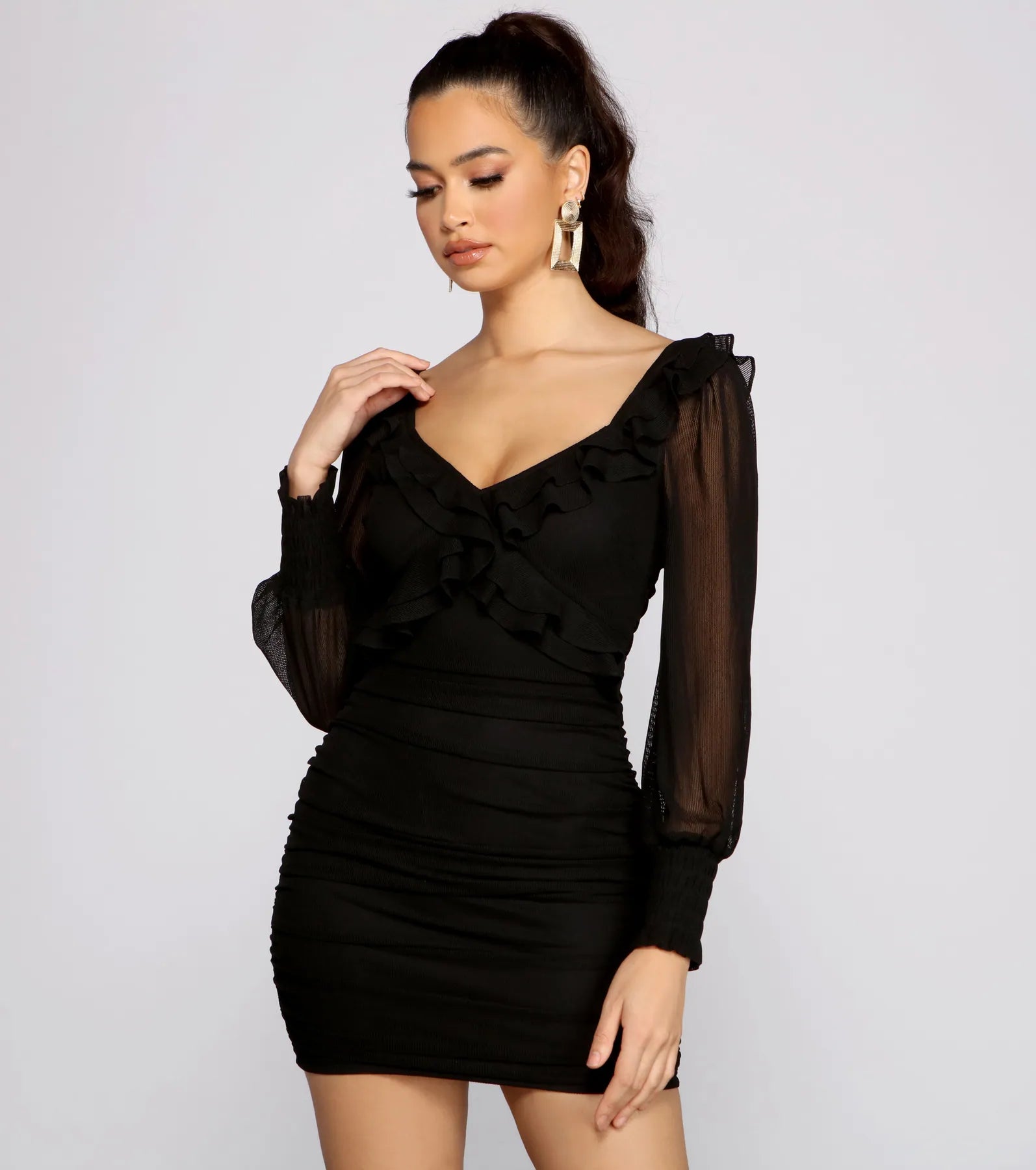 Strapless cocktail dresses with a sweetheart neckline and a full skirtRomantic Ruffle Detail Mesh Bodycon Dress Strapless cocktail dresses with a sweetheart neckline and a full skirtRomantic Ruffle Detail Mesh Bodycon Dress