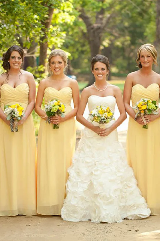 Embroidered wedding guest dresses in earthy tones for a rustic weddingSweetheart Sleeveless Light Yellow Bridesmaid Dress Embroidered wedding guest dresses in earthy tones for a rustic weddingSweetheart Sleeveless Light Yellow Bridesmaid Dress
