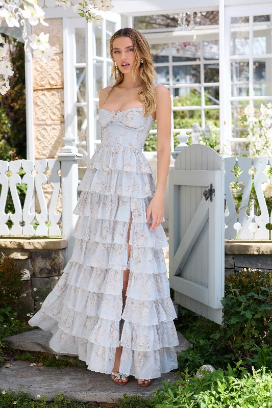 A - line cocktail wedding guest dresses in pastel colorsThe Josephine Dress in Victorian Blue Roses A - line cocktail wedding guest dresses in pastel colorsThe Josephine Dress in Victorian Blue Roses