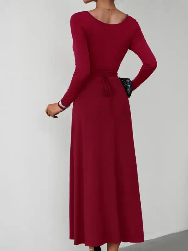 Mini cocktail dresses with a ruffled hem and a solid colorWomen’s Fashion Casual Elegant Waisted Long Sleeve Dress Mini cocktail dresses with a ruffled hem and a solid colorWomen’s Fashion Casual Elegant Waisted Long Sleeve Dress