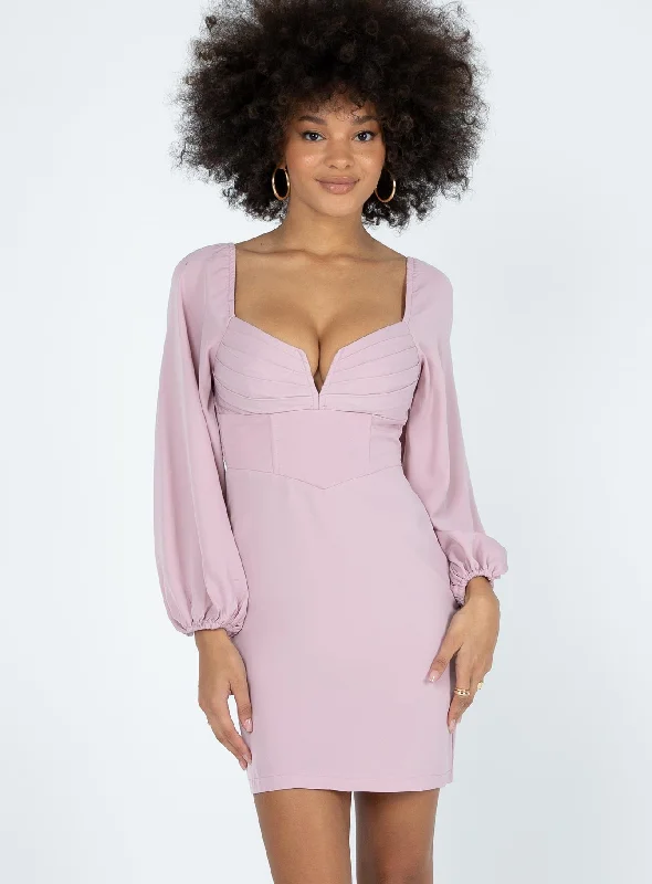 Maternity bodycon dress for expecting mothers​Zoella Long Sleeve Mini Dress Pink