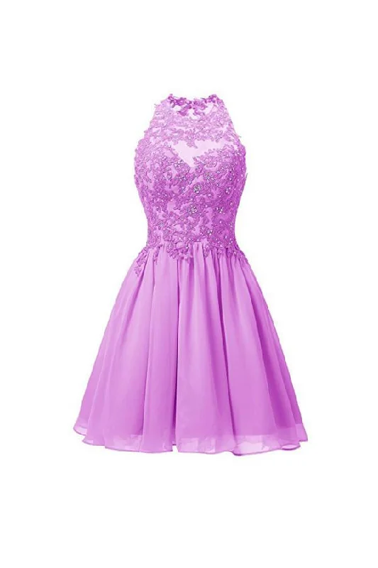 Ball gown party dresses with a full skirt for a princess - like look​Chiffon Short Prom Dresses Homecoming Dresses Bridesmaid Dresses PG066