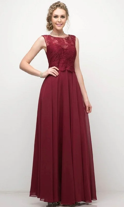 Cinderella Divine CJ245 - Illusion Jewel Chiffon Smooth Dress