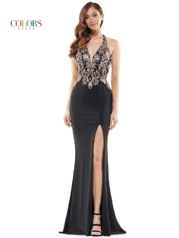 Colors G961X Colors Long Formal Fitted Evening Dress