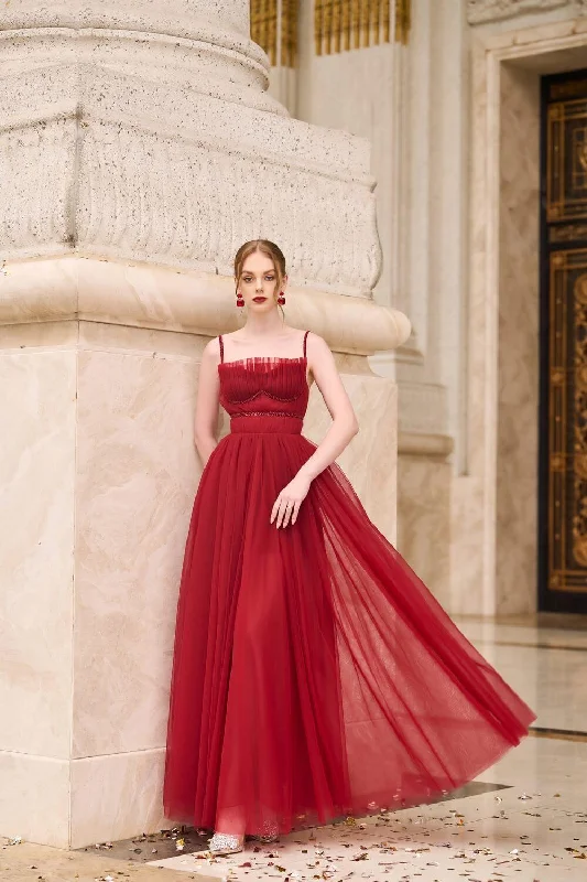 Sparkly sequined party dresses for a glamorous look​Elena Gathered Cami Mesh Sheer Maxi Dress
