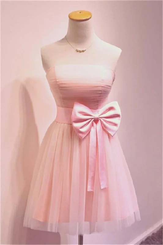 Sheath party dresses in a bold color for a statement - making outfitGirly Simple Short Pink Strapless Homecoming Dresses PG034 Sheath party dresses in a bold color for a statement - making outfitGirly Simple Short Pink Strapless Homecoming Dresses PG034