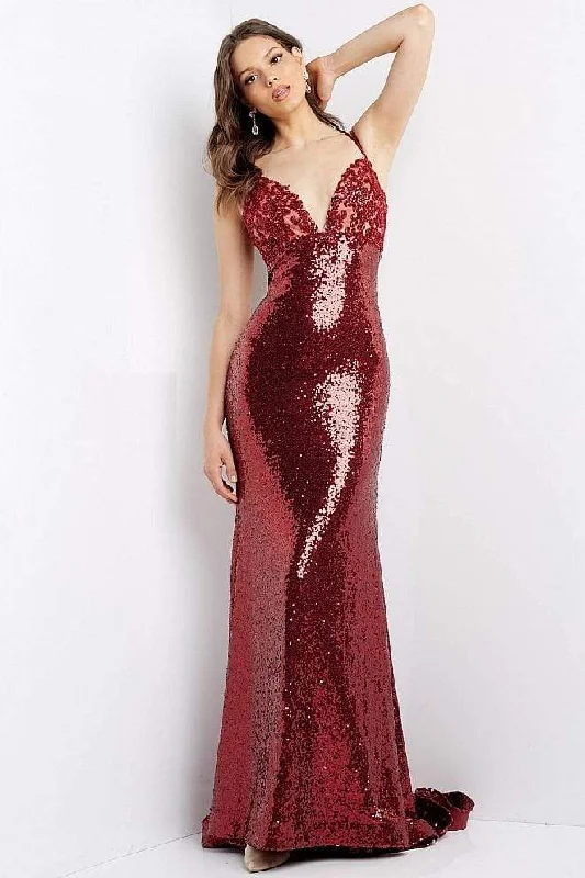 Prom dresses with gathered skirts and crystal - encrusted belts for a luxurious promJVN by Jovani - JVN05803 Strappy Sequined Trumpet Gown Prom dresses with gathered skirts and crystal - encrusted belts for a luxurious promJVN by Jovani - JVN05803 Strappy Sequined Trumpet Gown