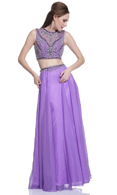 Ladivine C291 - Embellished Crop top Two-Piece Dress