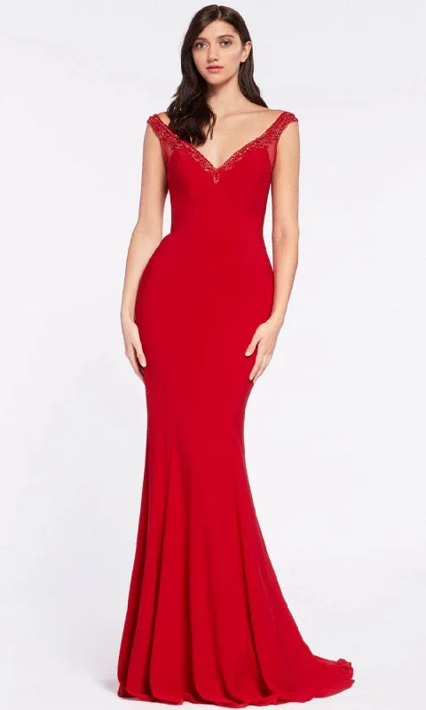 Ladivine RV712 - Embellished Sheath Evening Dress