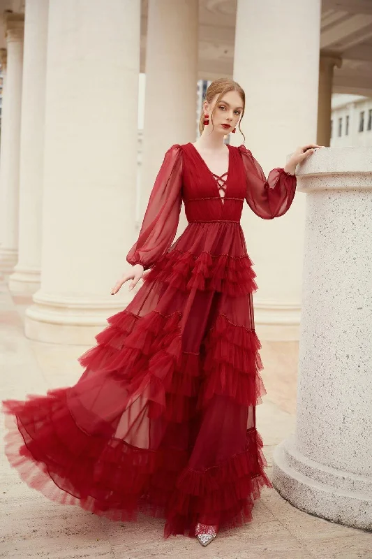 Empire - waist party dresses to accentuate the waistlineMaadi Gypsy Puffy Sleeved Organza Maxi Dress Empire - waist party dresses to accentuate the waistlineMaadi Gypsy Puffy Sleeved Organza Maxi Dress