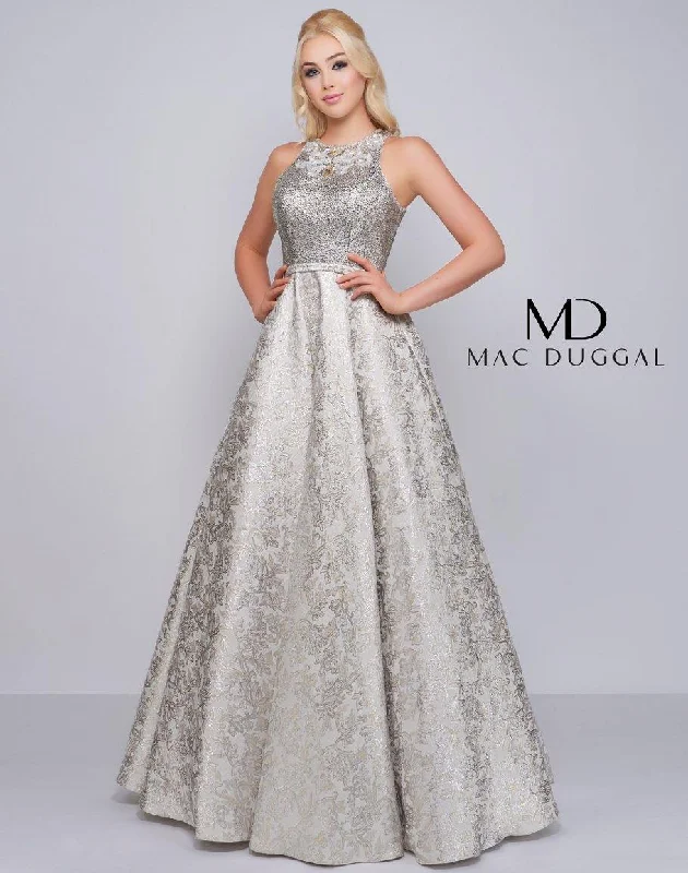 Mac Duggal 2090 Long Prom Metallic Ball Gown