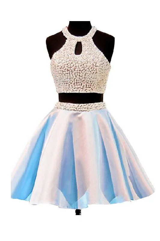Party dresses with a metallic finish for a shiny and eye - catching effectOpen Back Jewel Sleeveless Homecoming Dess With Beading PG035 Party dresses with a metallic finish for a shiny and eye - catching effectOpen Back Jewel Sleeveless Homecoming Dess With Beading PG035