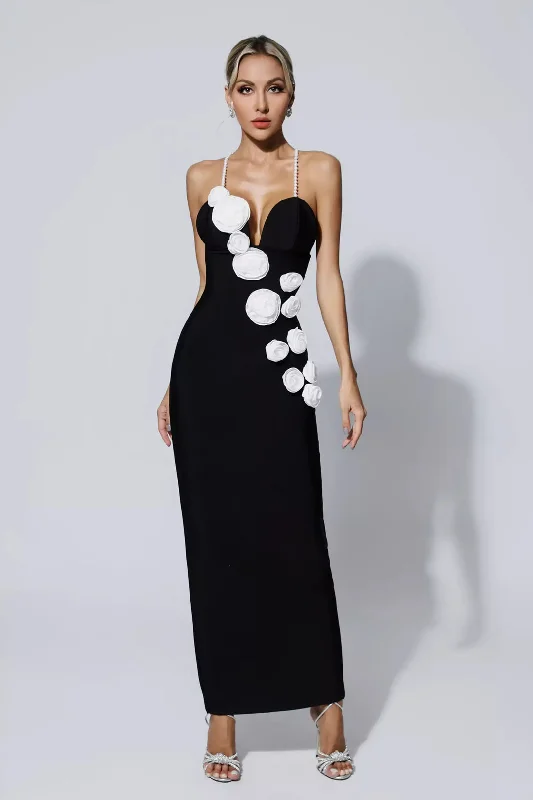 Long - sleeved formal dresses in velvet for a winter formal eventPearl Shoulder Strap Stereoscopic Dress MSD1287 Long - sleeved formal dresses in velvet for a winter formal eventPearl Shoulder Strap Stereoscopic Dress MSD1287