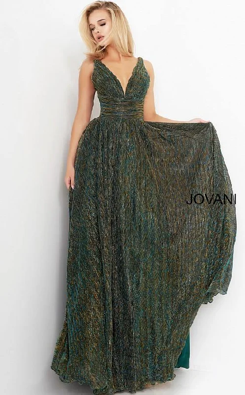 Jovani 02298 Prom Long Sleeveless Pleated Dress