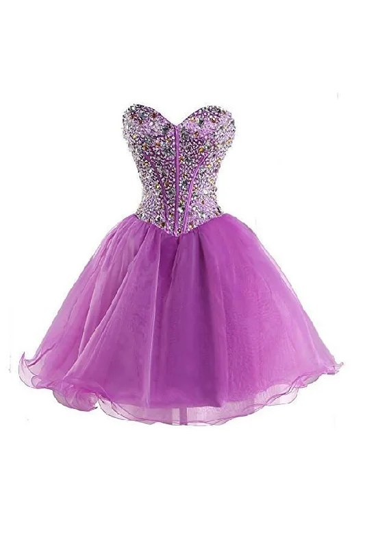 Party dresses with a leatherette material for a tough and stylish appearancePurple Sweetheart Homecoming Dress Cocktail Dress Prom Dress PG049 Party dresses with a leatherette material for a tough and stylish appearancePurple Sweetheart Homecoming Dress Cocktail Dress Prom Dress PG049