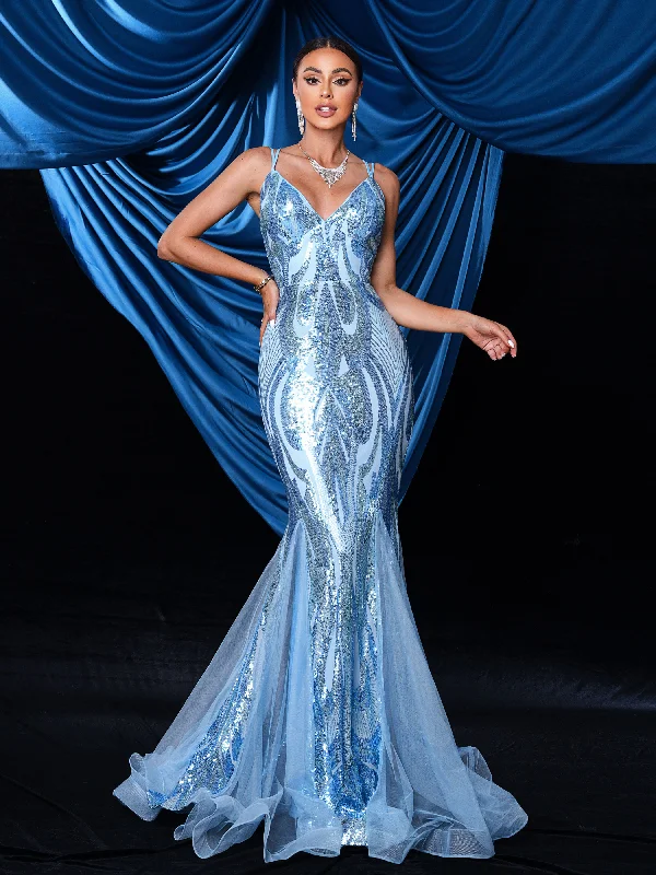 Prom dresses with lace - trimmed sleeves and empire - style waists for a flattering and vintage - inspired formal affairSpaghetti Lace Up Panel Sequin Dress GM00181 Prom dresses with lace - trimmed sleeves and empire - style waists for a flattering and vintage - inspired formal affairSpaghetti Lace Up Panel Sequin Dress GM00181