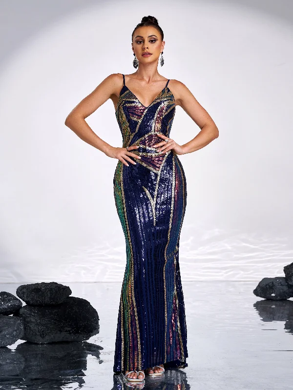 Formal dresses with high - low hems and floral embroidery for a unique prom styleSexy Spaghetti Sequin Prom Maxi Dress M01760 Formal dresses with high - low hems and floral embroidery for a unique prom styleSexy Spaghetti Sequin Prom Maxi Dress M01760