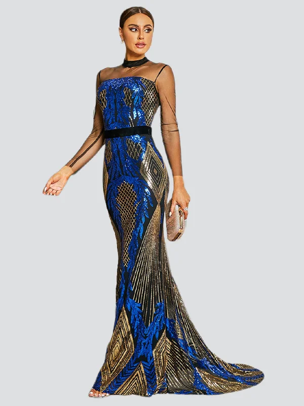 Formal dresses with tassel - adorned belts and tiered skirts for a stylish and festive formal eventStand Collar Mermaid Evening Dress RD50209 Formal dresses with tassel - adorned belts and tiered skirts for a stylish and festive formal eventStand Collar Mermaid Evening Dress RD50209