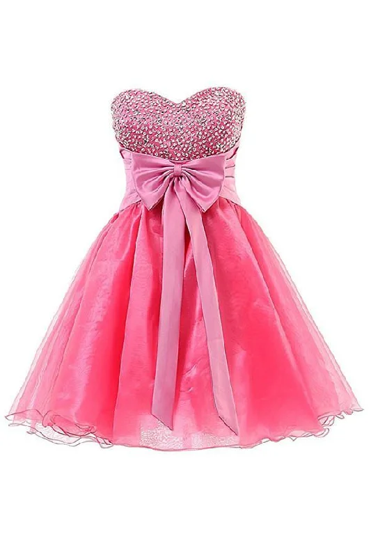 Evening party dresses with a long train for a dramatic entranceSweetheart Organza Short Prom Dresses Homecoming Dresses PG063 Evening party dresses with a long train for a dramatic entranceSweetheart Organza Short Prom Dresses Homecoming Dresses PG063
