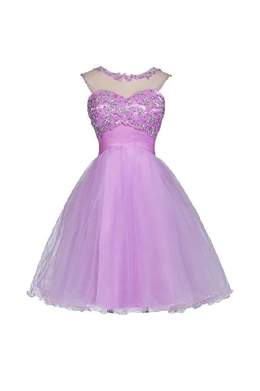 Backless party dresses for a sexy and alluring appearanceTulle Appliques Beads Open Back Short Homecoming Dresses PG055 Backless party dresses for a sexy and alluring appearanceTulle Appliques Beads Open Back Short Homecoming Dresses PG055