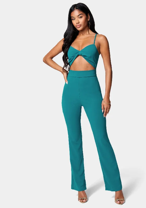 Formal dresses with side - slit pockets and beaded accents for a practical and stylish formal eventTwist Front Wide Leg Jumpsuit Formal dresses with side - slit pockets and beaded accents for a practical and stylish formal eventTwist Front Wide Leg Jumpsuit