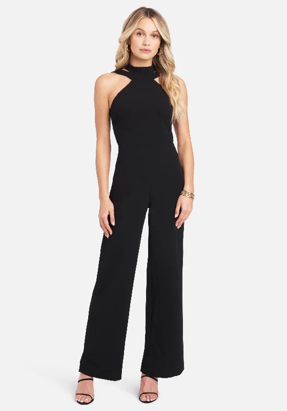 Tea - length formal dresses with lace trim for a semi - formal promWide Leg Halter Jumpsuit Tea - length formal dresses with lace trim for a semi - formal promWide Leg Halter Jumpsuit