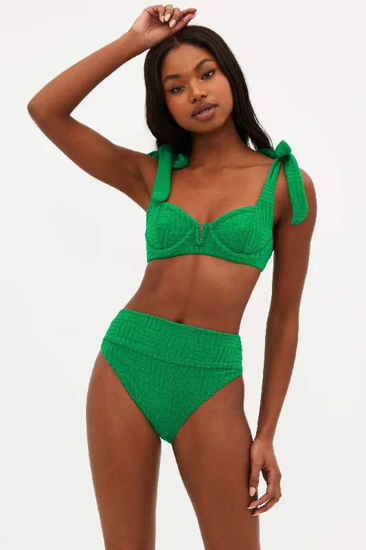 Women's Long - Sleeve Rash Guard Swim Tops in Black for Sun Protection and SurfingBlair Top Jelly Bean Green Terry Women's Long - Sleeve Rash Guard Swim Tops in Black for Sun Protection and SurfingBlair Top Jelly Bean Green Terry