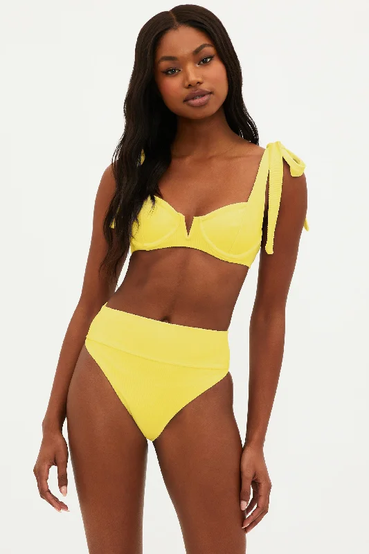 Women's Cut - Out Swim Tops in White with Geometric Shapes for an Edgy Beach StyleBlair Top Lemon Yellow Women's Cut - Out Swim Tops in White with Geometric Shapes for an Edgy Beach StyleBlair Top Lemon Yellow