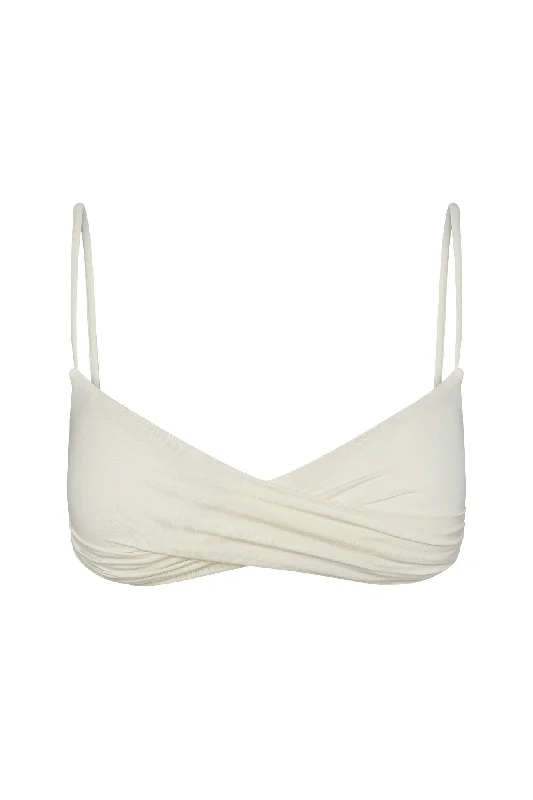 Women's Mesh - Inserted Swim Tops in Black for a Sexy and Modern Beach EnsembleBordeaux Top - Ivory