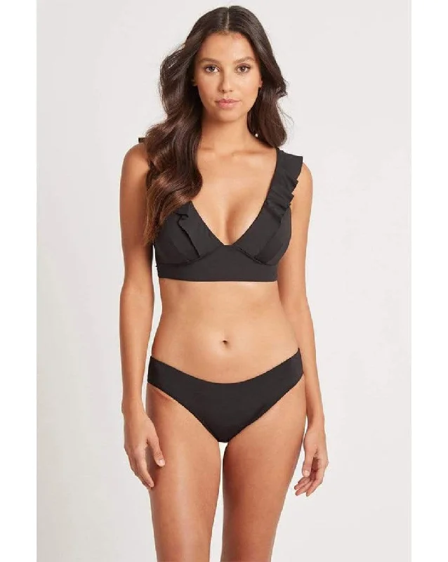 Women's Seersucker - Textured Swim Tops in Light Blue for a Preppy Beach AestheticEssentials Frill Bra Top Women's Seersucker - Textured Swim Tops in Light Blue for a Preppy Beach AestheticEssentials Frill Bra Top