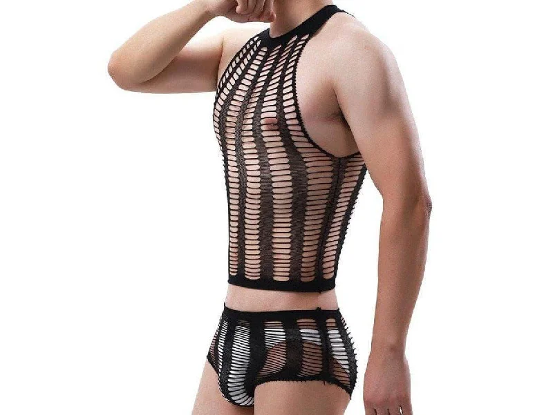 Gay Lingerie | Sexy Fishnet Lounge Bodysuit