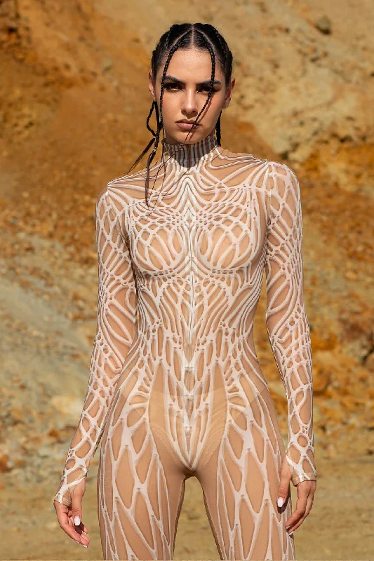 Seamless Bodysuits for a Smooth Underwear LookLight Bone Mesh Costume